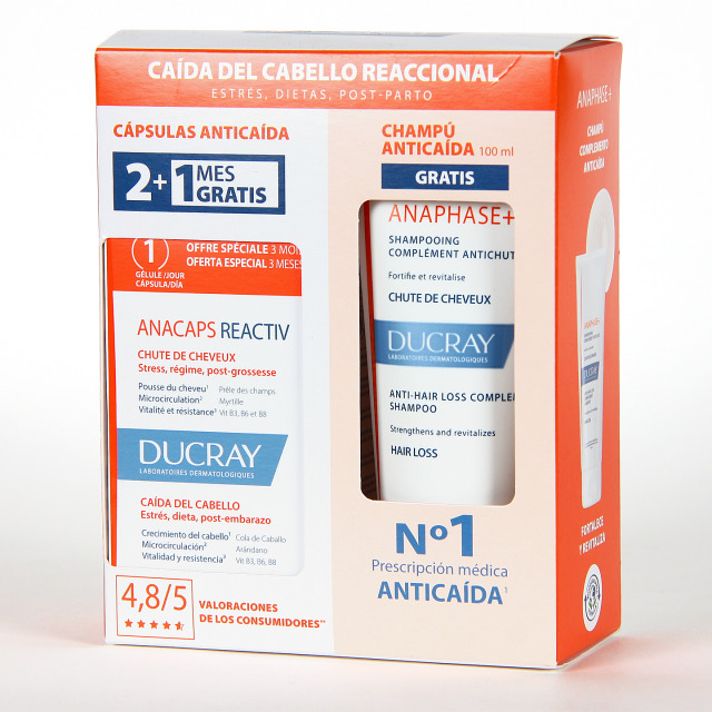 Ducray Anacaps Reactiv Triplo 3x30 cápsulas Farmacia Jiménez