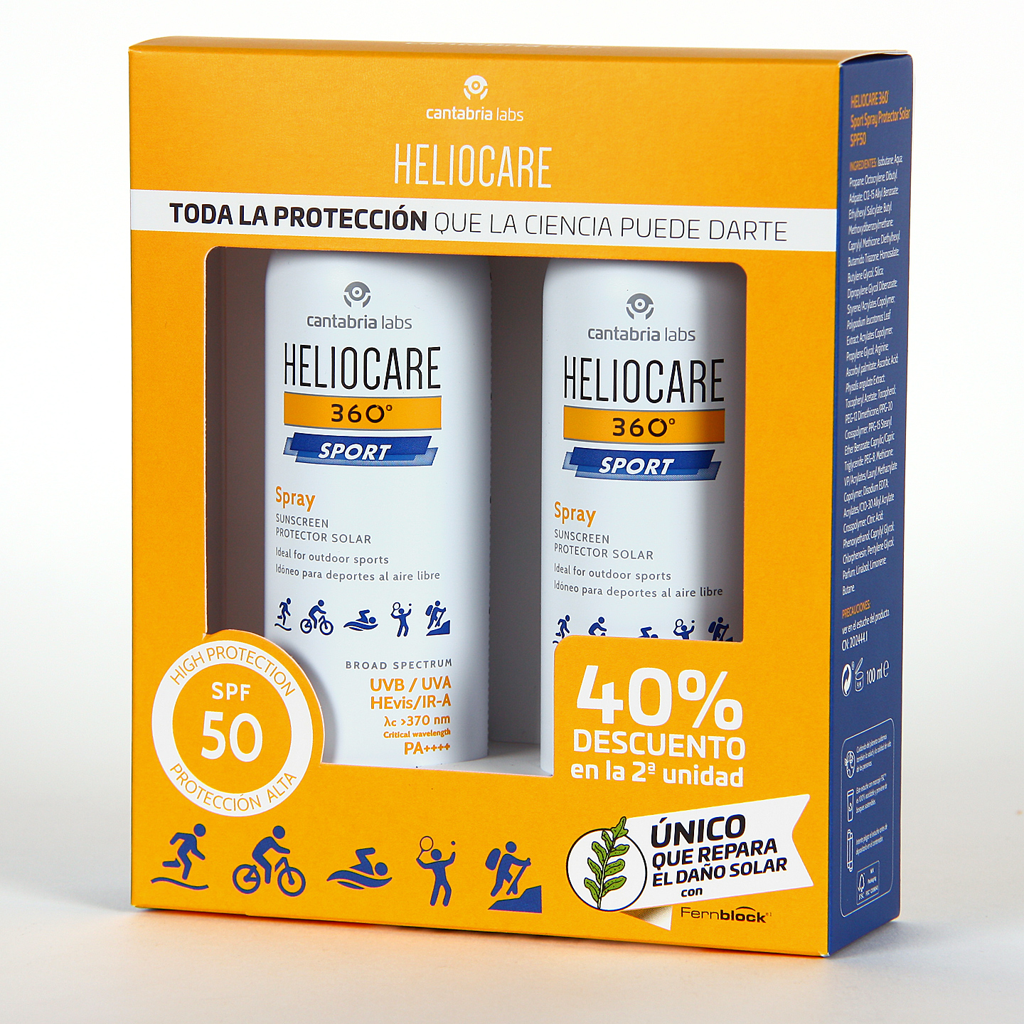 Pack Heliocare con 40% de Descuento en Spray Sport segunda unidad