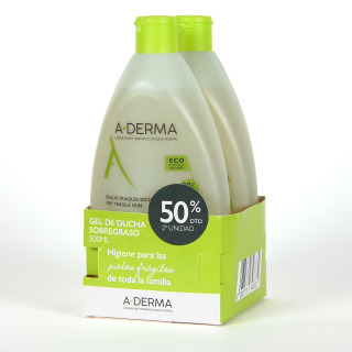 A-Derma Gel de Ducha Sobregraso 500 ml Pack Duplo