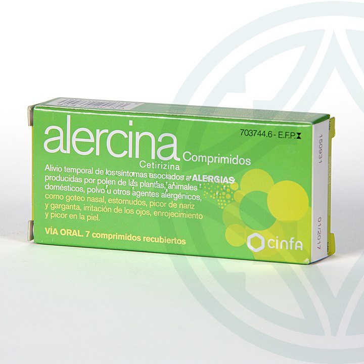 Alercina 10 mg 7 comprimidos | Alergia | Farmacia Jiménez