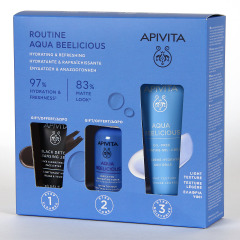 Apivita PACK Aqua Beelicious Oilfree 40 ml con Aqua Beelicious Tónico y Detox Limpiador Negro de Regalo