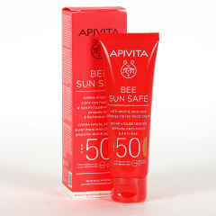Apivita Bee Sun Safe Crema Antiedad y Antimanchas SPF50 con color