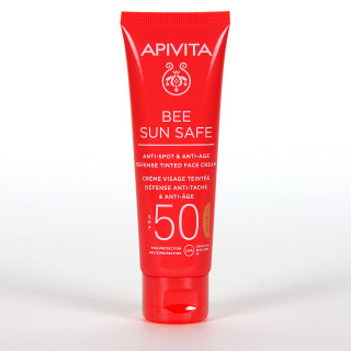 Apivita Bee Sun Safe Crema Antiedad y Antimanchas SPF50 con color