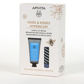 Apivita Crema de manos secas y agrietadas 50 ml & Bálsamo labial con manteca de cacao 4,4 gr PACK PROMOCIONAL