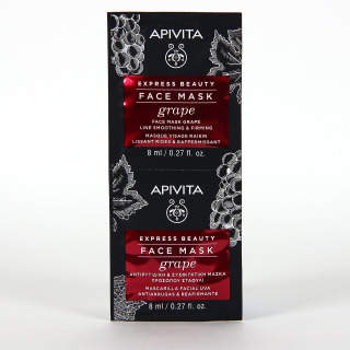 Apivita Express Beauty Mascarilla Facial Antiarrugas con Uva 2x8ml