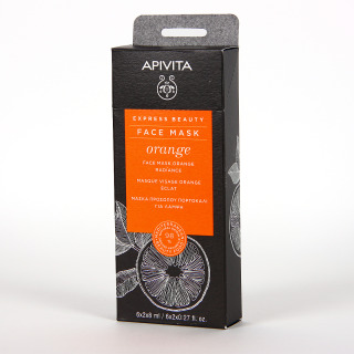 Apivita Express Beauty Mascarilla Facial Iluminadora con Naranja PACK 6x2 unidades