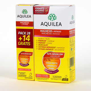 Aquilea Magnesio + Potasio 28 comprimidos efervescentes + 14 comprimidos de Regalo