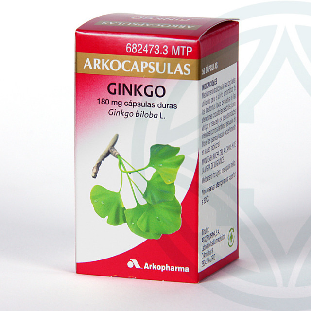 Arkocapsulas Ginkgo Biloba 50 cápsulas Vértigo Mareo Calambres Farmacia Jiménez