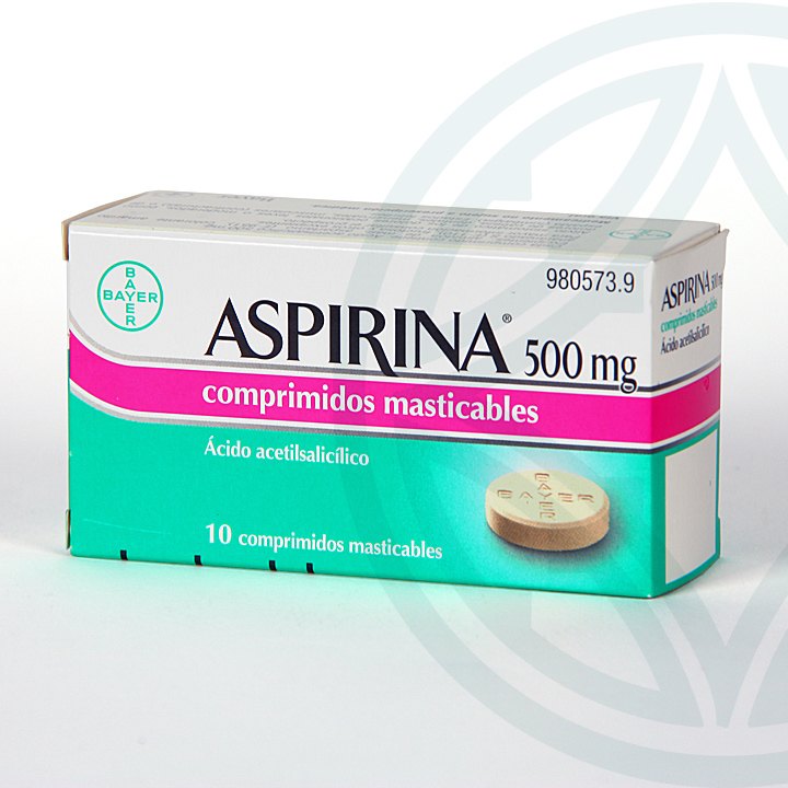 Aspirina 500 mg 10 comprimidos masticables Analgésico