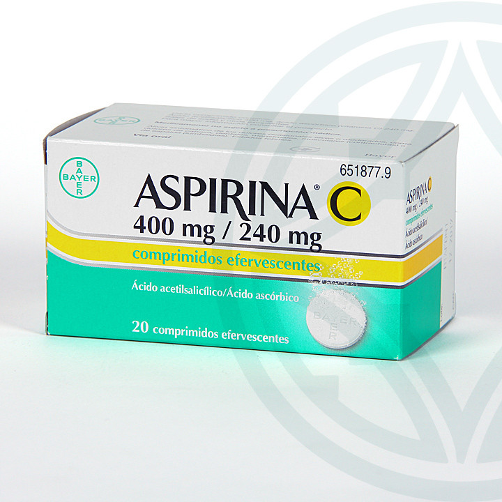 Aspirina C 20 comprimidos efervescentes Dolor Fiebre Inflamación