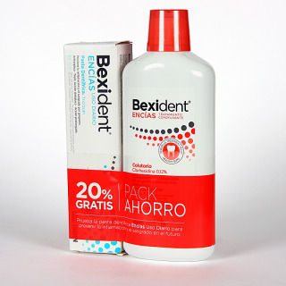 Bexident Encías Colutorio Clorhexidina 500 ml + Pasta Triclosan 75 ml Pack