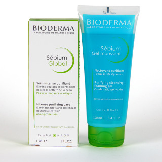 Bioderma Sebium Global 30 ml + Sebium Gel Moussant Limpiador 100 ml Pack ahorro