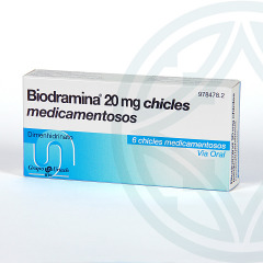 Biodramina 20 mg 6 chicles