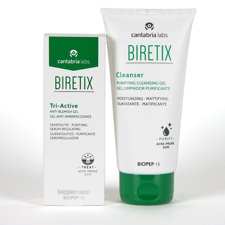 Biretix Tri-Active Gel Anti-imperfecciones +Cleanser Gel Limpiador Pack