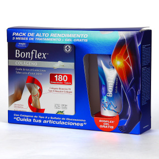 Bonflex Colágeno 180 comprimidos PACK Gel efecto calor 100 ml de regalo