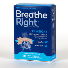 Breathe Right Tiras Nasales Clásicas talla pequeña-mediana 30 unidades