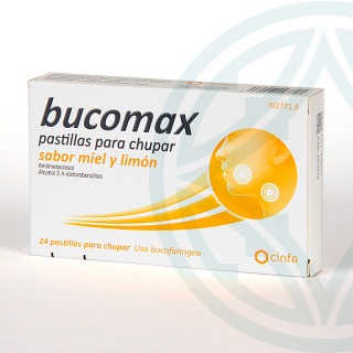 Bucomax 24 pastillas para chupar miel y limón