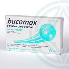 Bucomax 24 pastillas para chupar sabor menta