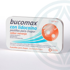 Bucomax Lidocaína 8 pastillas para chupar sabor naranja