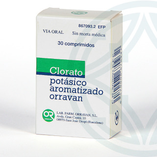 Clorato Potásico Aromatizado Orravan 30 comprimidos