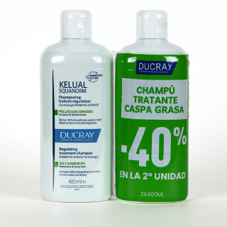 Ducray Kelual Squanorm Champú Caspa Grasa 400ml Pack Duplo