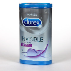 Durex Invisible Extra Lubricado Preservativos 12 unidades
