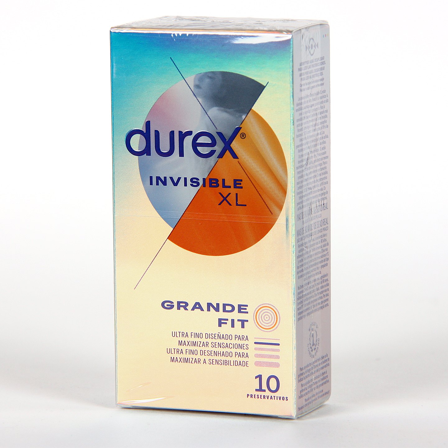 DUREX INVISIBLE XL PRESERVATIVOS 10 UNIDADES Ultra fino, mayor sensibilidad