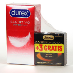 Durex Sensitivo Super Fino 12 unidades con 3 unidades de Conexión Total