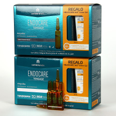 Endocare Tensage 20 Ampollas PACK Duplo 30% Descuento y 2 Heliocare Water gel 15 ml de Regalo