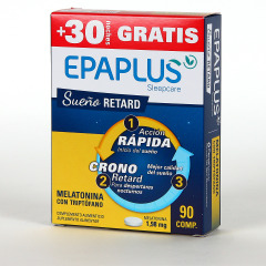 Epaplus Sleepcare Melatonina con Triptófano Retard 60 comprimidos PACK con 30 comprimidos gratis