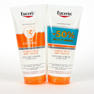 Eucerin PACK Duplo Sun Protection Body Oil Control Dry Touch Gel Crema 200ml