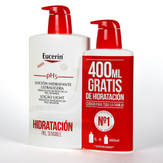 Eucerin pH5 Loción ultraligera 1L + 400 ml Gratis Pack Promo