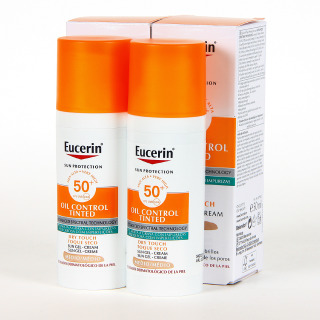 Eucerin Sun Face Oil Control Dry Touch Color Medio SPF50+ PACK DUPLO
