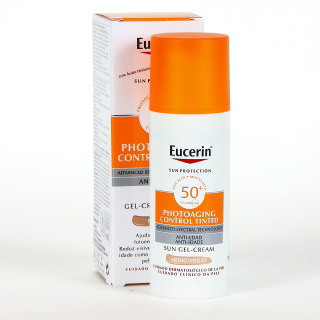 Eucerin Sun Photoaging Control FPS 50+ con color tono medio