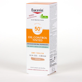 Eucerin Sun Protection Face Oil Control Dry Touch Gel crema Color Medio SPF 50+ 50ml