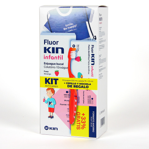 Fluor Kin Infantil Pack Kit Anticaries Fresa | Farmacia Jiménez