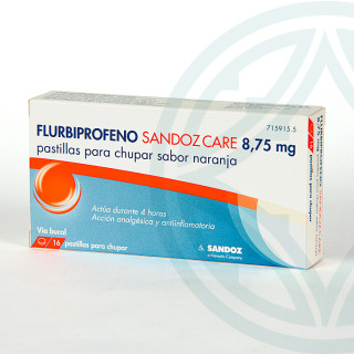 Flurbiprofeno Sandoz care 16 pastillas para chupar naranja