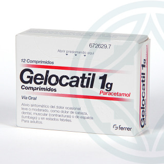 Gelocatil 1 g 12 comprimidos