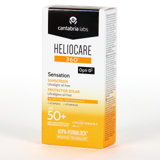 Heliocare 360 PACK Sensation SPF50+ 50ml con Advanced Gel 100 ml y D Plus 7 cápsulas de Regalo