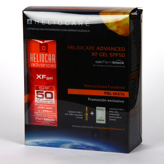 Heliocare Avanced XF Gel SPF50 Pack + Endocare-C oil free 7 amp + 3 Endocare-C Peel