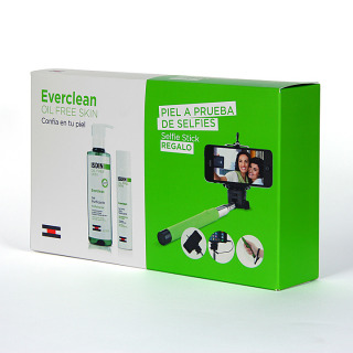 Isdin Everclean Gel purificante + gel crema ultramatificante + Palo selfie Pack