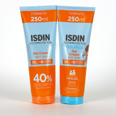 Isdin Fotoprotector Gel Crema SPF50 + Isdin Gel Crema Pediátrico SPF50+ PACK 40% Descuento