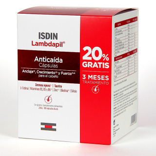 Isdin Lambdapil Anticaída 180 cápsulas Pack tratamiento 3 meses