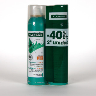 Klorane Capilar Champú Seco a la Ortiga Cabello Moreno Pack Duplo -40% Dto 2º Unidad