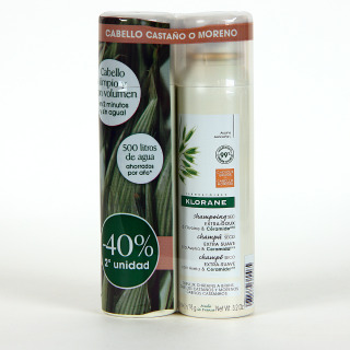 Klorane Capilar Champú Seco Leche de Avena Cabello Moreno Pack Duplo -40% Dto 2º Unidad
