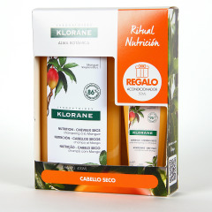 Klorane Capilar PACK Champú Manteca de Mango 400 ml con Acondicionador Mango de Regalo