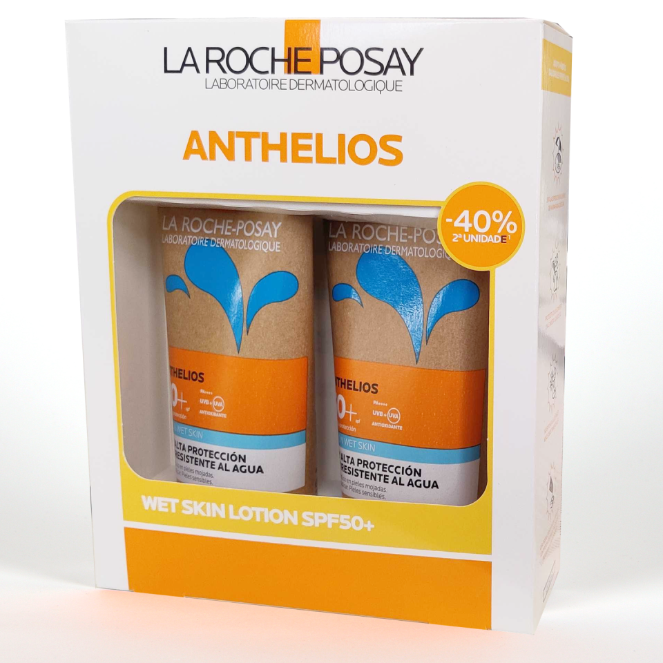 La Roche Posay Anthelios Gel Wet Skin Spf50 Duplo 2x250 Ml Farmacia