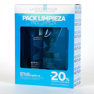 La Roche Posay PACK Effaclar +M Limpiador 400 ml y Refill 400 ml 20% Descuento