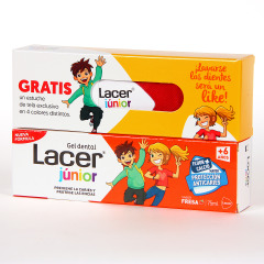 Lacer Junior Gel dental sabor fresa 75 ml PACK REGALO Estuche