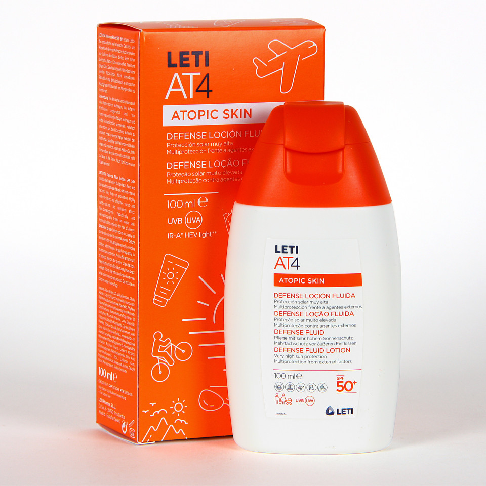 Leti AT4 Defense Loción Fluida SPF50+ 100ml | Farmacia Jiménez